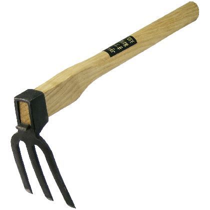 オオハシモッコウ 手打 片手鍬 三本 柄390mm