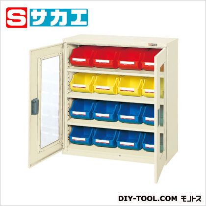 サカエ コンテナラックケース・扉付 アイボリー SCR9CDI【2506DFD_5】