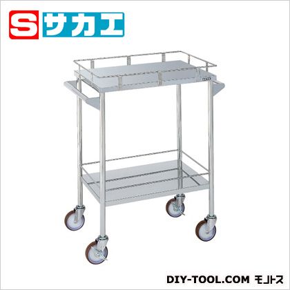 サカエ ステンレスCSワゴン(コボレ止め・両側取手付・SUS304) W600×D400×H860mm ステンレス CSM4ASU【2..