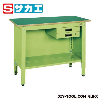 サカエ 一人用作業台(高さ調整タイプ) グリーン TCP126B