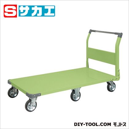 特徴 回転半径が従来の四輪車とくらべて1／2以下で回ります。 ●外寸：W1455×D780×H909mm ●カラー：サカエグリーン ●均等積載荷重：500kg ●質量：51kg ●キャスター：150φゴム車 ●クイックターン方式 ●荷台有効寸法：W1400×D750mm ●実用新案登録：第3021013号 分類：荷役・運搬機器 メーカー型番：TQN-99 組立式 仕様 サイズ カラー 重量 材質 付属品 TQN99
