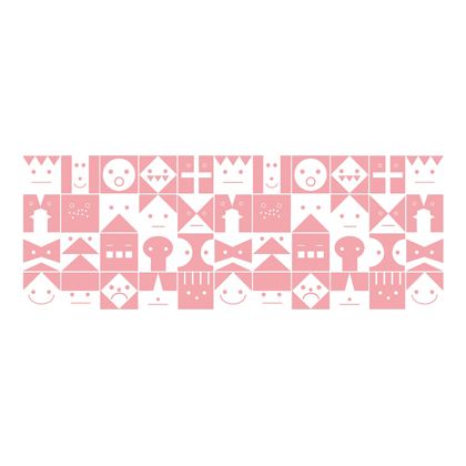 サンゲツ インテリアレーステープ Graphic Conversation 142mm×5m ピンク SPC-687 1