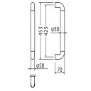 シロクマ ビッグデュエット取手(片面用) オン 純金/Lオーク 425mm NO-135S 2