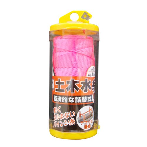 特徴 ●詰め替え式で経済的です。 ●測量用水糸。 ●糸が軽く、長い距離張っても垂れにくい水糸です。 ●糸を汚れから守るケース入りです。 ●ケースに入れたまま使用できます。 ●糸切り用カッター付です。 ●詰め替え用水糸(別売)を使えば経済的です。 ●色:蛍光ピンク ●糸の太さ:約1.0mm ●材質1:ケース:PET ●注意事項1:※製造上、糸に継ぎ目が入る場合があります。 ●注意事項2:※糸切り用カッターが付いていますので、ご注意下さい。 水糸 仕様 カラー ピンク NO5701