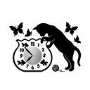 Wall Clock Sticker ウォールクロックステッカー キャットフィッシュボウル 時計/約幅10×高さ10(cm)ステッカー/約29×41(cm) WC-CF