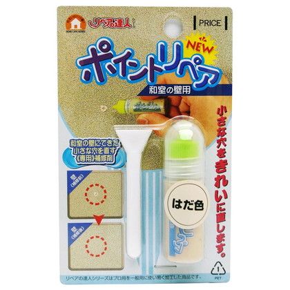 特徴 【商品説明】 壁、柱の釘穴、ピン穴、ネジの抜き穴をキレイに直します。 【用途】 柱、壁等の補修 【注意】 使用後はノズルの口をきれいに拭いてキャップをして下さい。 万一、先端がつまった場合は、 ノズルをはずし、細いもので硬化した部分を押し出してください。 直射日光を避け、高温になる場所での保管はお避け下さい。 周囲にはみ出した場合は乾く前に濡れた布で拭き取ってください。 手や衣服についた場合は、すぐに拭き取り水や石鹸水で洗い流してください。 幼児の手の届かない所で保管して下さい。 誤って飲んだ場合は、すぐに医師の診断を受けて下さい。 用途以外には使用しないで下さい。 【材質】 アクリル樹脂・炭酸カルシウム・顔料 【付属品】 ヘラ 仕様 サイズ 高さ59mmX幅16mmX奥行16mm カラー はだ色 重量 材質 付属品 入数 1セット RPC12