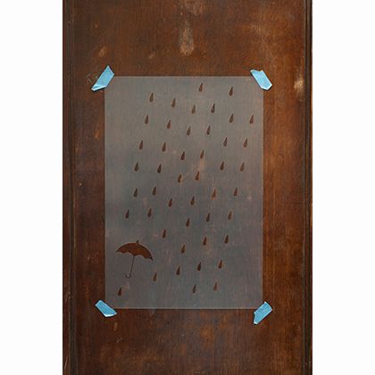 ビビットヴアン 小屋女子計画ステンシル「雨粒のリズム」 36×55cm KJ-03