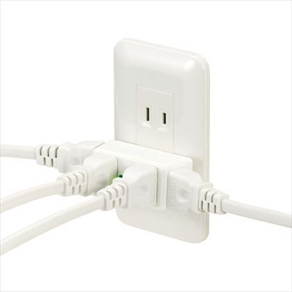 ヤザワ 強力雷ガード付4個口クワトロタップ ホワイト W62mm×H30mm×D26mm Y02HQK400WH