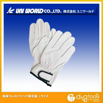 ユニワールド 豚革クレストマジック革手袋 L 350-L