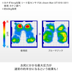お尻にかかる最大圧力が通常の約半分になるという結果も!