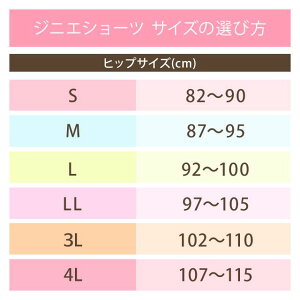 ジニエショーツサイズの選び方