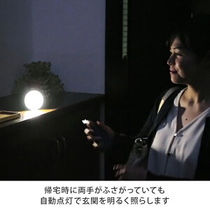 帰宅時に両手がふさがっていても自動点灯で玄関を明るく照らします