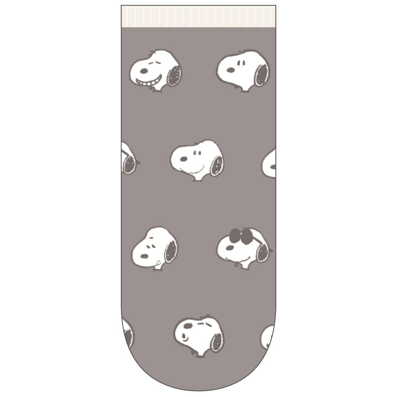 スヌーピーちらし柄ソックス スヌーピーグレー