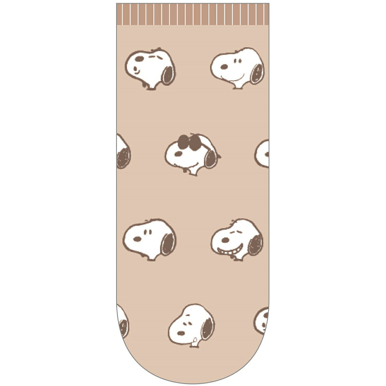 スヌーピーちらし柄ソックス スヌーピーベージュ