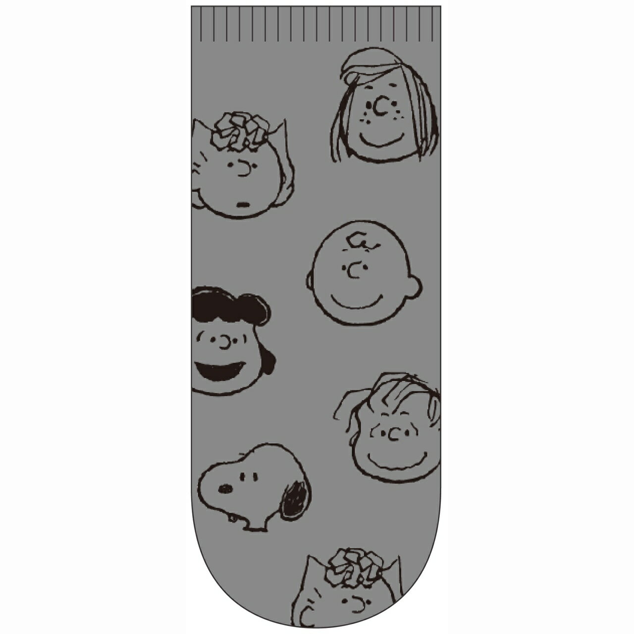 スヌーピーラインアートソックス フレンズグレー