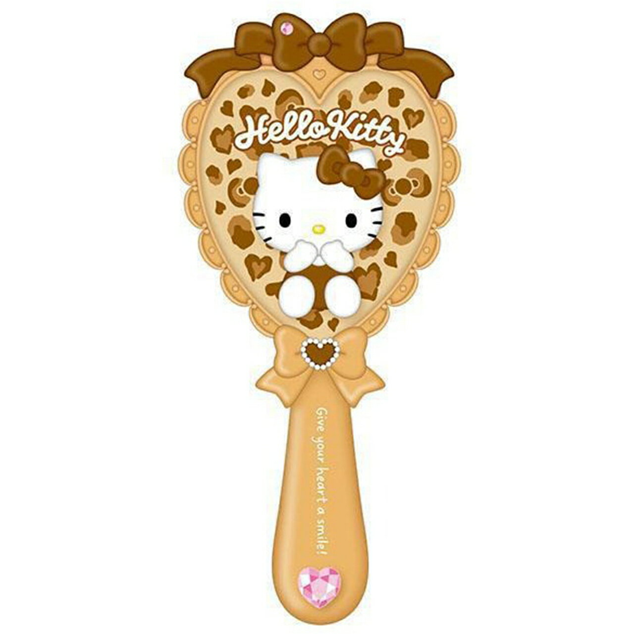 ハローキティヘアブラシヒョウ柄/ブラウン