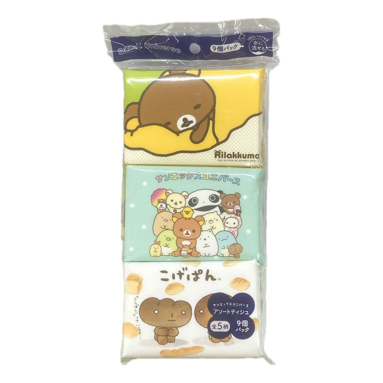 樂天商城 - ポケットティッシュ水に流せる9Pサンエックスユニバース