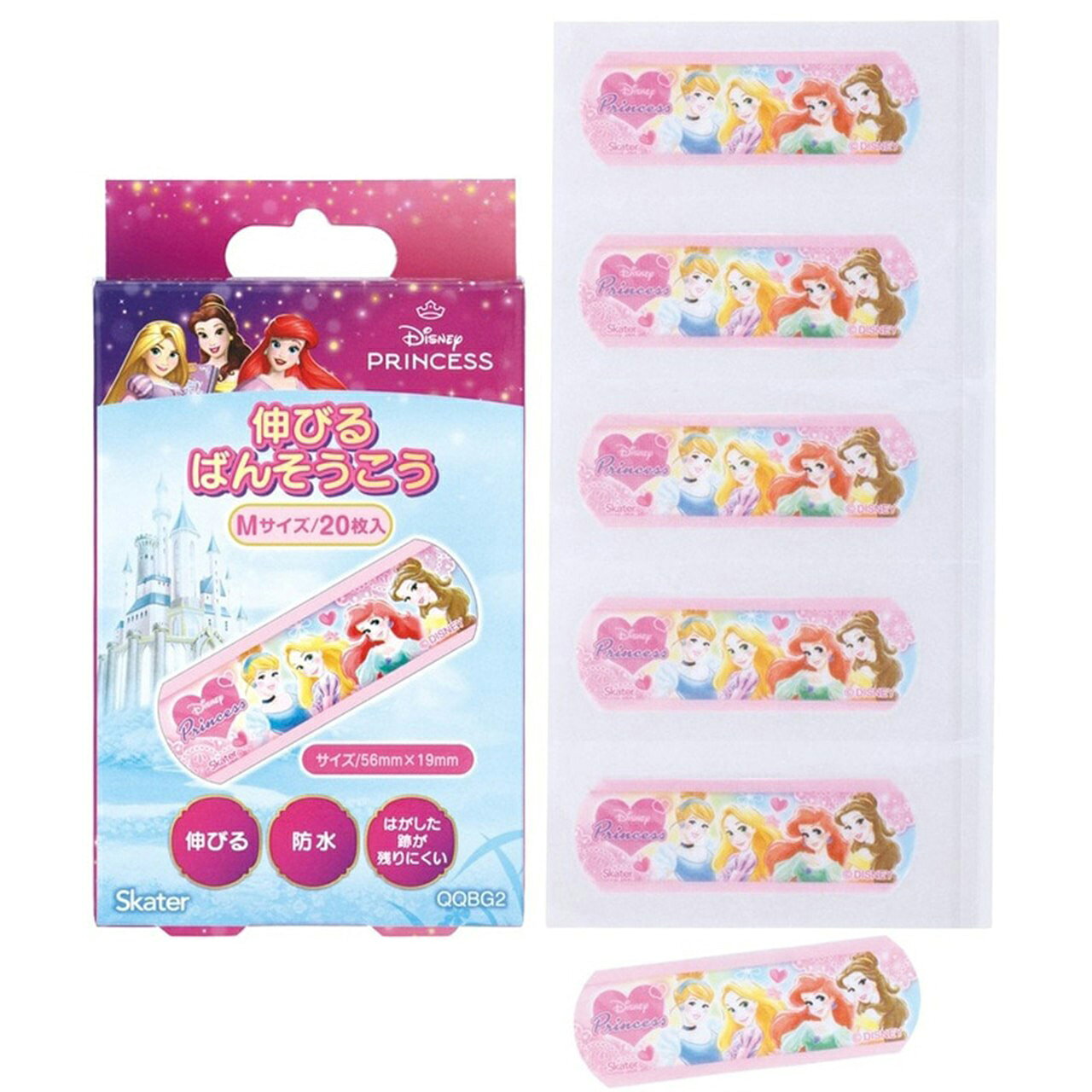 乐天商城 - 伸びる絆創膏M ディズニープリンセス