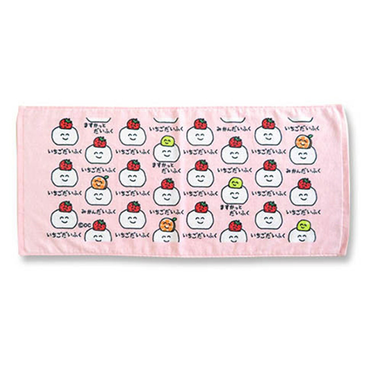 おえかきさんフェイスタオル/いちごだいふくさん