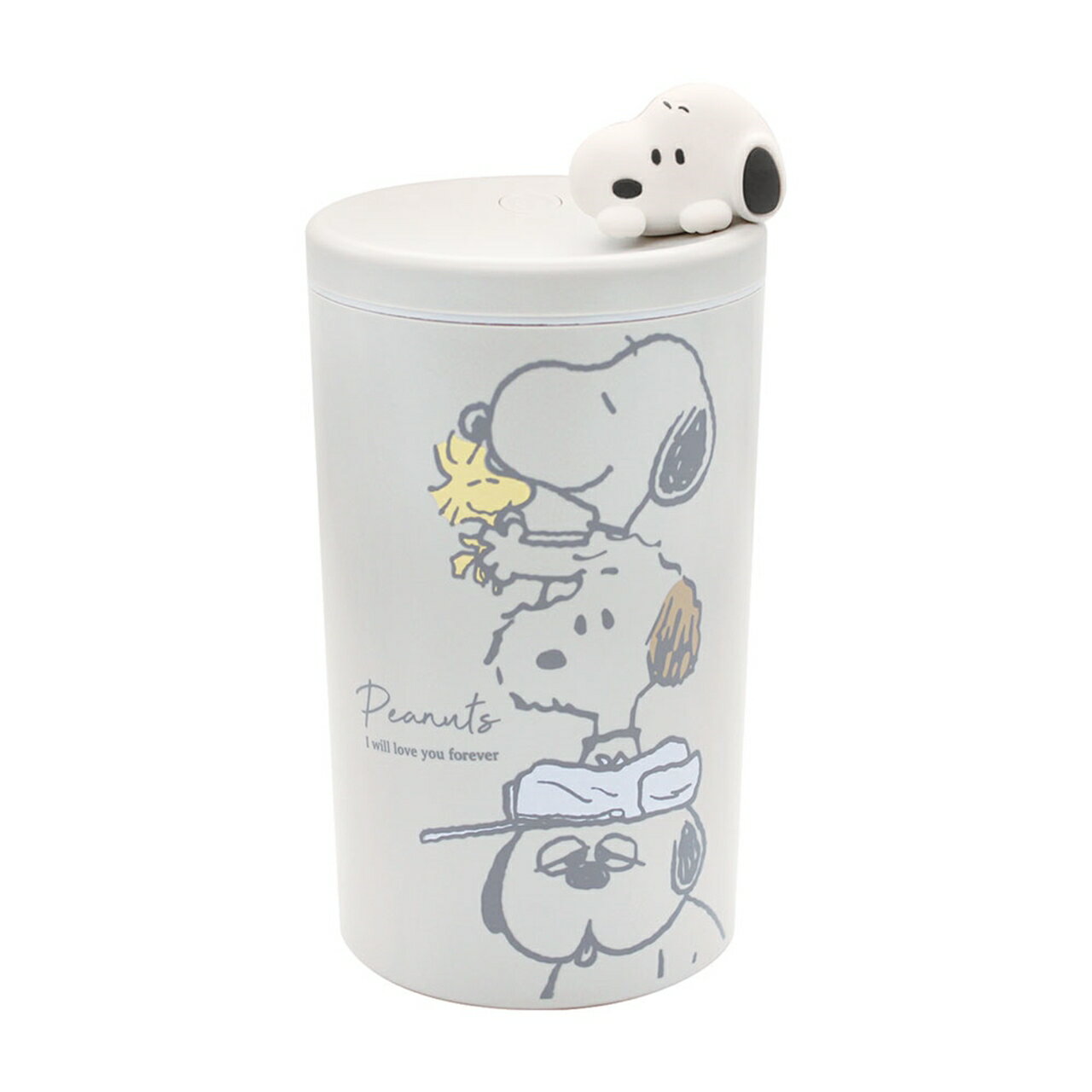 スヌーピーマスコット付きスリム加湿器 グレー