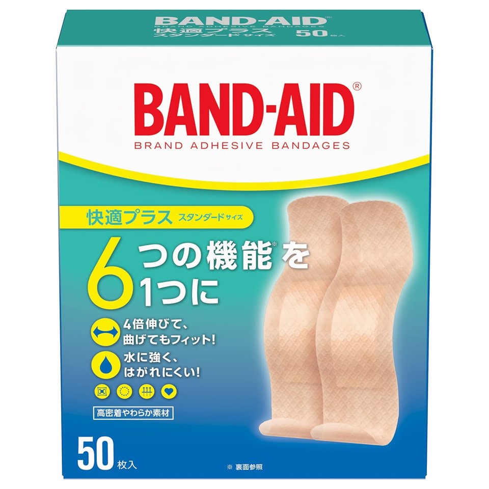 BAND-AID バンドエイド 快適プラス スタンダード 50枚 救急絆創膏