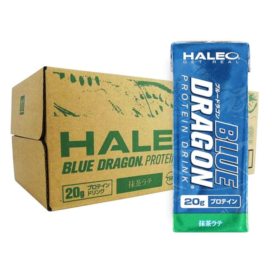 製品について ブランド HALEO ハレオ アイテム HALEO BLUE DRAGON ハレオ ブルードラゴン プロテインドリンク 抹茶ラテ風味 200ml×24本 たんぱく質20g 紙パック 内容量 200ml×24本 原材料・成分 乳たんぱく（フランス製造）、中鎖脂肪酸トリグリセリド、植物油脂、乳糖、抹茶 / クエン酸K、香料、増粘多糖類、酸化防止剤（V.C）、乳化剤、甘味料（ステビア） 栄養成分1本(200ml)あたり エネルギー：134kcal、たんぱく質：20.0g、脂質：4.2g、炭水化物：3.4g、食塩相当量：0.07g※この表示値は、目安です。 JANコード 4562433336645 商品区分 サプリメント/プロテイン メーカー HALEO ハレオ 広告文責 株式会社TWC【商品詳細】 ●美味しく、賢く、手軽にたんぱく質20gを摂取。 ●ダイエッターの栄養補助に最適。 ●抹茶ラテ風味 ※リニューアルに伴い、パッケージ・内容等予告なく変更する場合がございます。予めご了承ください ↓ほかのフレーバーはこちらから！↓ リッチバニラ風味 ストロベリーミルク風味
