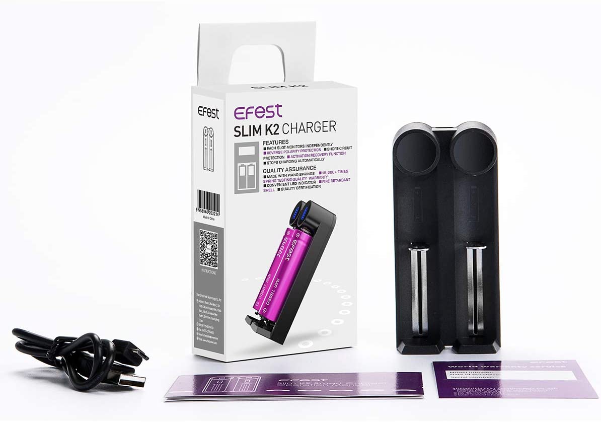 家電とコスメのみやびのEfest SLIM K2 Inteligent Charger セルバッテリー 充電器 1A VAPE 電子タバコ フラッシュライト 充電｜アングル3