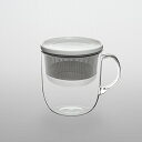 マグカップ 茶こし 蓋 付き 470ml 耐熱 グラス ガラス 深型 ステンレス 茶こし網 茶漉し 茶器 3点セット 透明 手軽 簡単 シンプル デザイン キッ...