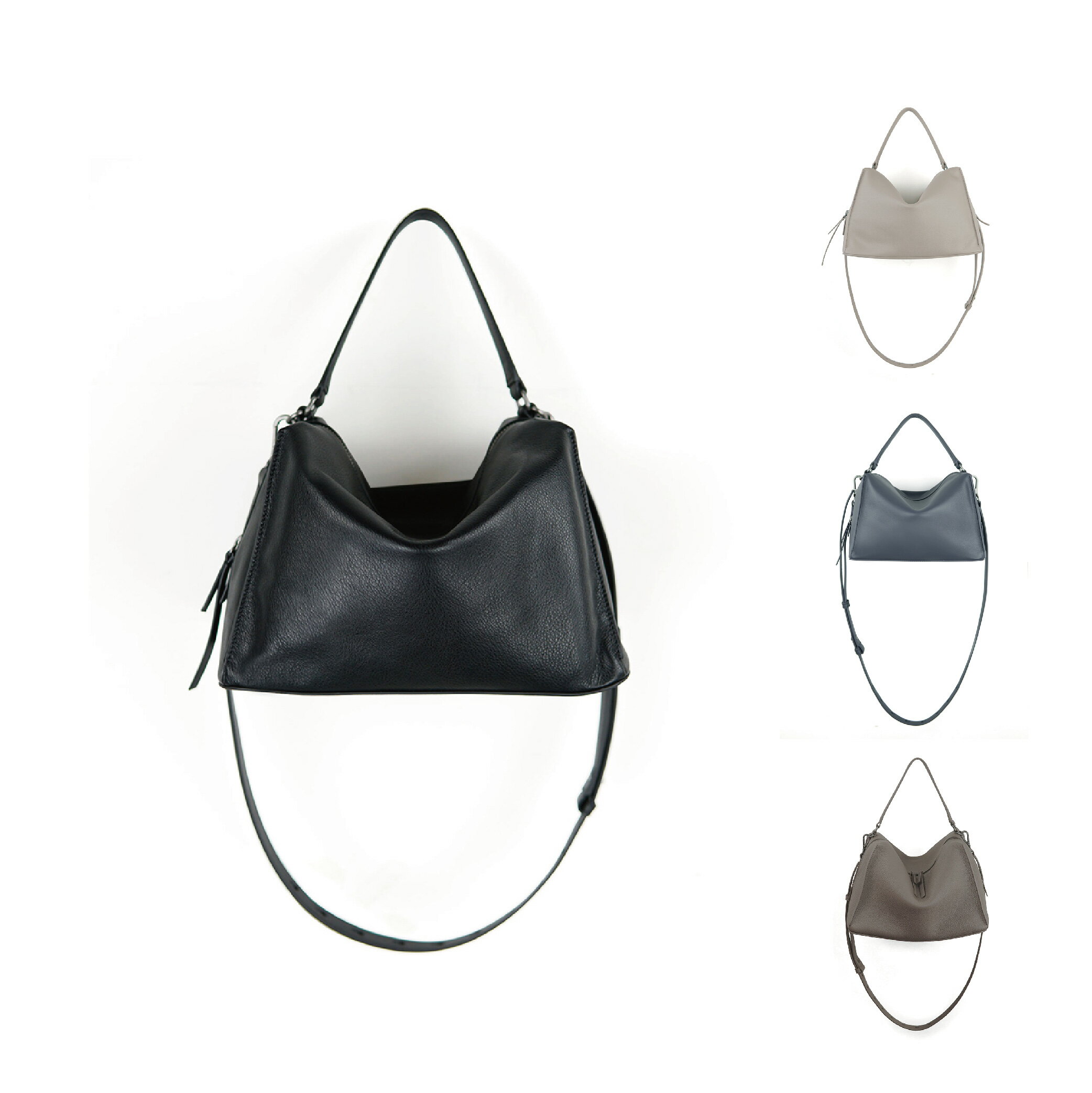 本革キューブ型ショルダーバッグ 柔らか質感 ベーシックデザイン 2WAY仕様 手提げ・肩掛け対応 Valley Cube Shoulder Bag 【台湾直送】