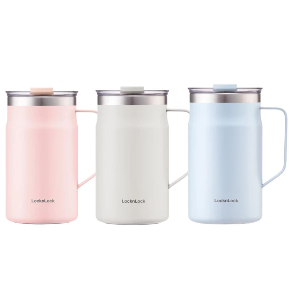 Locknlock タンブラー 400ml 475ml 650ml 4種 保温 保冷 蓋付き 回転蓋 茶こし付き マグカップ コップ こぼれない 持ち運び 広口 取っ手 ハンドル ステンレス おしゃれ かわいい 水筒 【春氛小舖】【台湾直送】【送料無料】
