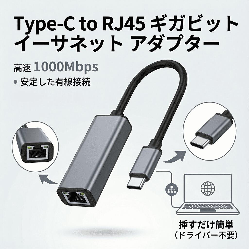 【888円割引商品】USB LAN 変換アダプタ Type-C/USB3.0対応 ギガビット 有線LAN 超高速 安定通信 コンパクト 便利 持ち運び【3C專賣店】【台湾直送】【送料無料】 twdirect-10021381 TW Direct サンプル画像2