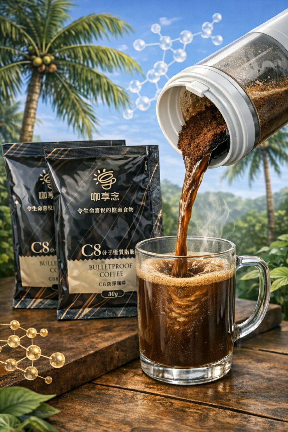 樂天商城 - C8 防弾コーヒー 30g 個包装 カプリル酸 バターコーヒー MCTオイル コーヒー 中鎖脂肪酸 ロカボ ローカーボ 置き換え ダイエット ケトジェニック 満腹感 パウダー 粉末 インスタント【CocoZen】【台湾直送】【送料無料】
