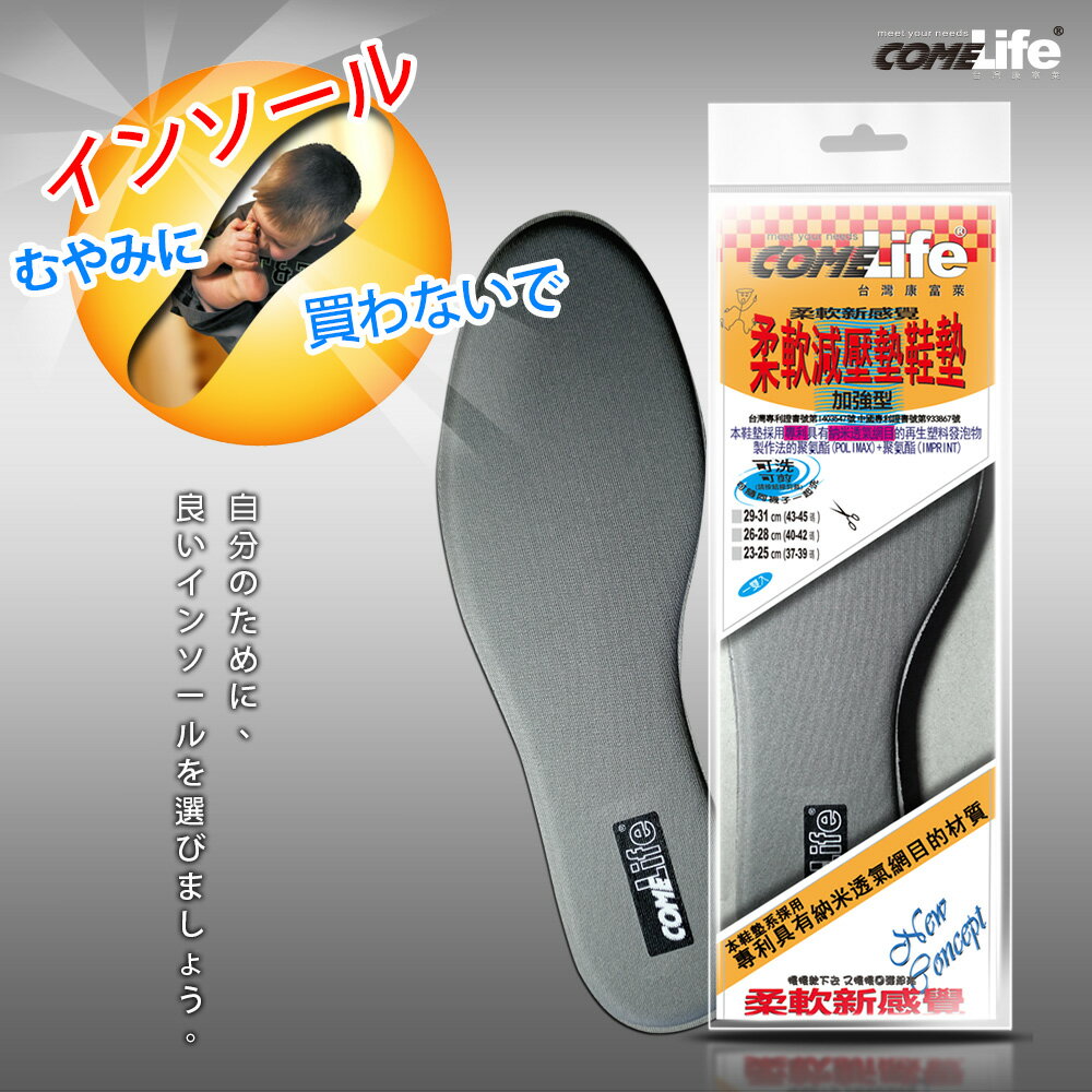 インソール アーチサポート 低反発 強化型 疲れない 衝撃吸収 サイズ調整可 男女兼用 消臭 通気性 靴 中敷き POLYMER クッション 立ち仕事 洗濯可 ハイヒール 靴 ブーツ スニーカー メンズ レディース 台湾製【ComeLife 台灣康富莱】【台湾直送】【送料無料】
