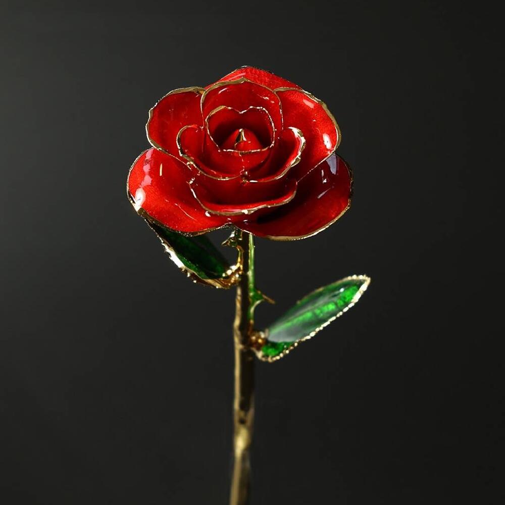 【888円割引商品】24K 金メッキ バラ レッド 赤 ローズ 薔薇 おしゃれ オーナメント インテリア 雑貨 置物 ギフトボックス 花言葉で選ぶ【Exoti Trade】【台湾直送】【送料無料】の商品画像 2