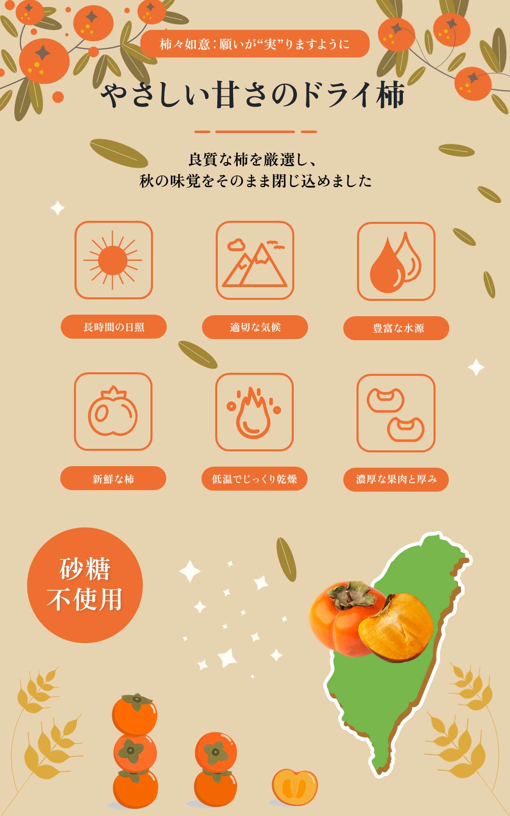 【888円OFF対象商品】干し柿 130g 2種 組み合わせ選べる 柿チップ / ドライ柿 砂糖不使用 甘さ控えめ ドライフルーツ 柿 スライス 新鮮 無着色 無添加 チャック【根餘堂漢方】【台湾直送】【送料無料】 2