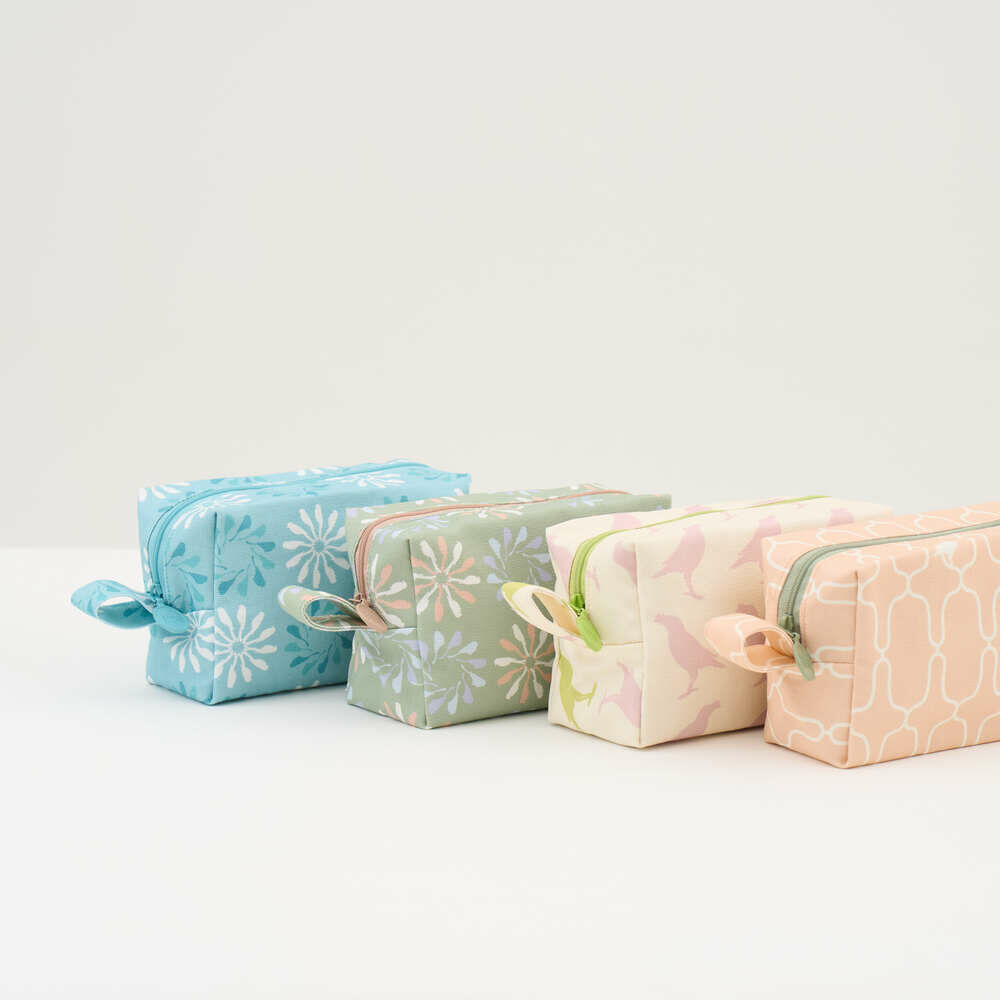 ファスナーポーチ おしゃれ かわいい 柄 長方形 ミニポーチ ポケット 台湾ブランド 小物入れ 化粧ポーチ 文具ケース【印花楽inBlooom】【台湾直送】【送料無料】