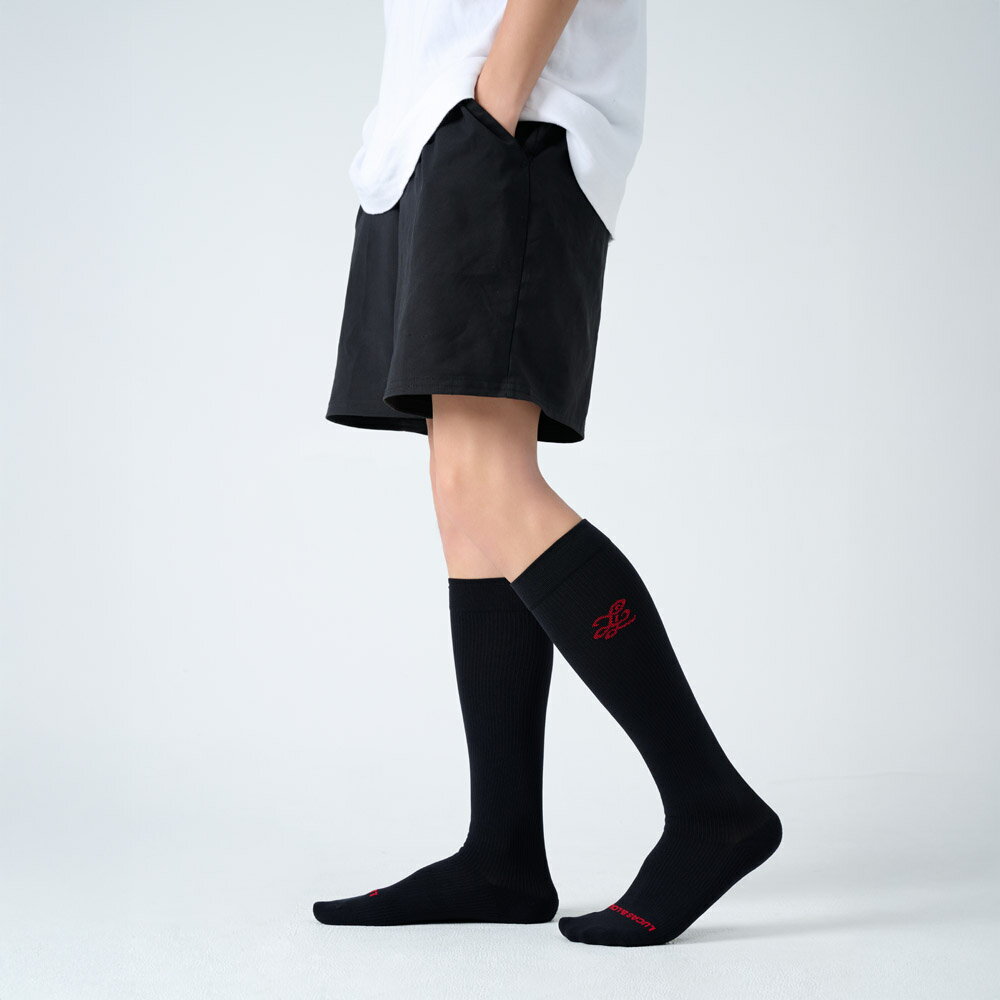 【ポイント20倍】着圧ソックス サポート強化 ブラック M / L / XL ふくらはぎ サポーター 膝下 両足 抗菌 防臭 優しい肌触り 強すぎない 着圧 靴下 むくみ ユニセックス【Lucas Louis】【台湾直送】【送料無料】