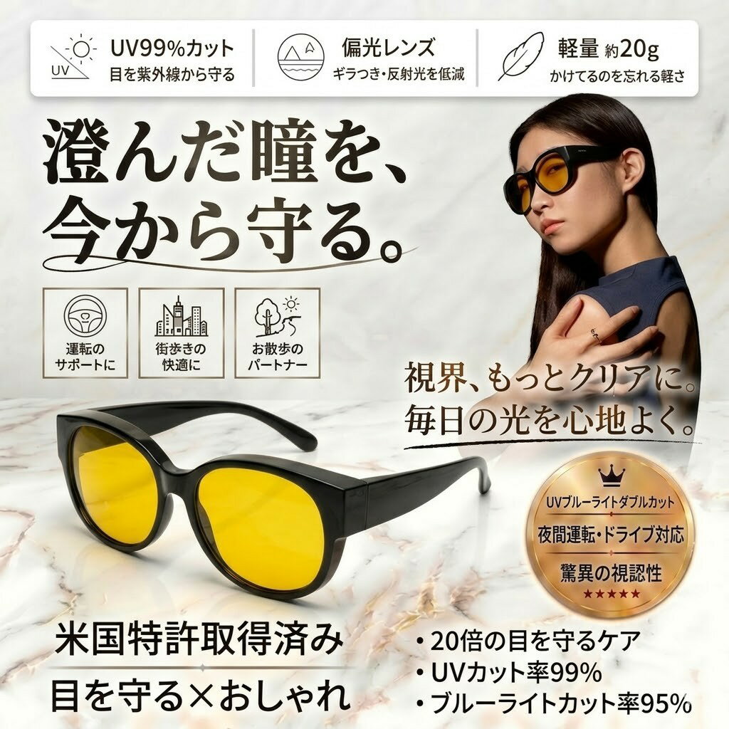乐天商城 - ★5倍ポイント★ブルーライトカットメガネ オーバーグラス サングラス メガネの上から 軽量 紫外線対策 UVカット パソコン スマホ PC めがね メガネ 眼鏡 便利 収納ケース付き【橘寶科技】【台湾直送】