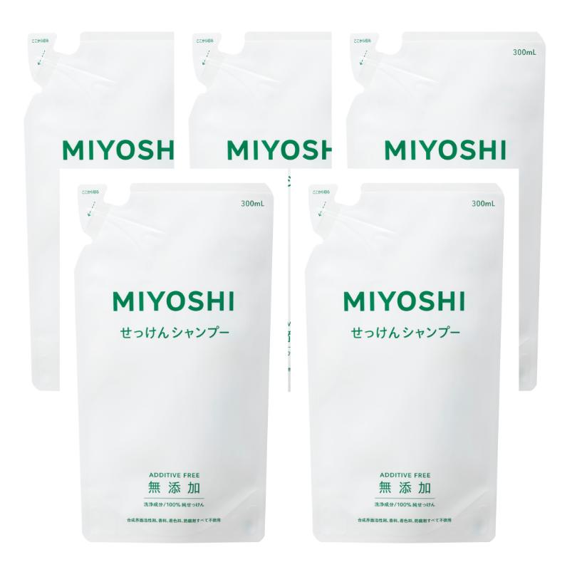 乐天商城 - 【5個】ミヨシ石鹸 無添加 せっけんシャンプー リフィル 300ml【5個】