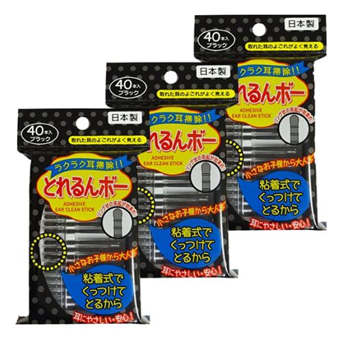 【3箱計120本】とれるんボー 40本入 ブラック 粘着式 綿棒