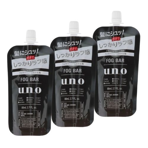 【3個】ファイントゥデイ ウーノ フォグバー しっかりデザイン つめかえ用 80ml 男性