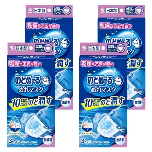 乐天商城 - 【4箱計12セット】小林製薬 のどぬーる ぬれマスク 就寝用 プリーツタイプ 無香料 3セット入