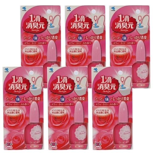【6個】小林製薬 1滴消臭元 スウィートローズ 20ml 外出先でも手軽に使える携帯用ミニボトル 消臭・芳香剤 トイレ用