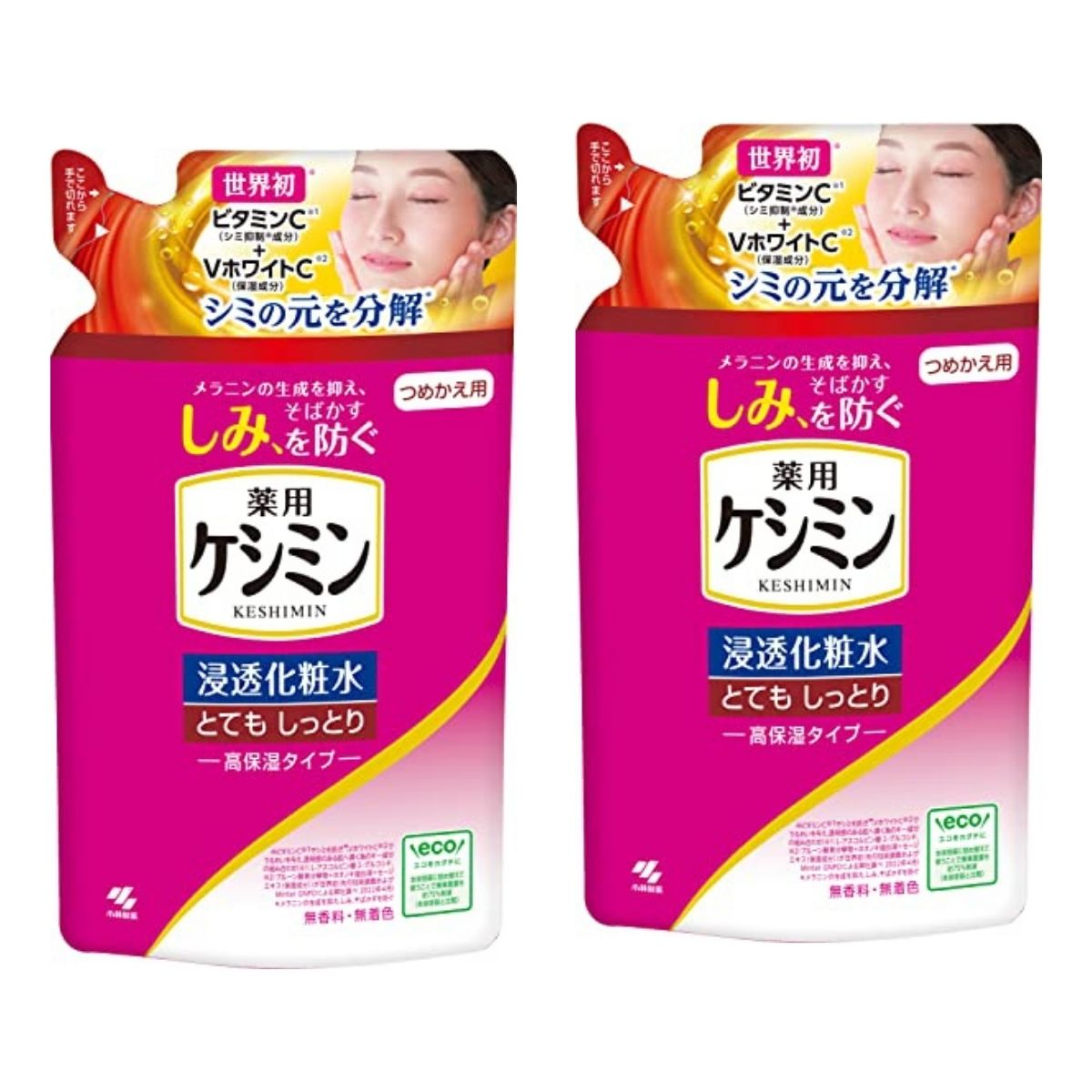 乐天商城 - 【2個】小林製薬 ケシミン浸透化粧水 とてもしっとり 高保湿タイプ つめかえ用 (140mL) 詰め替え用