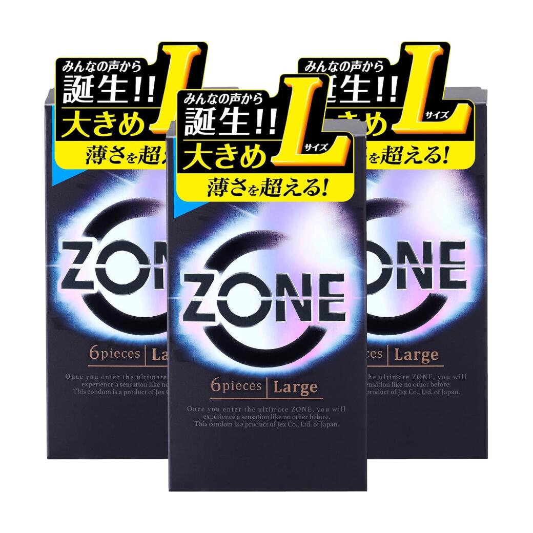 【3箱＋サンプル1個計19個】ジェクス ZONE ゾーン Lサイズ コンドーム 6個入