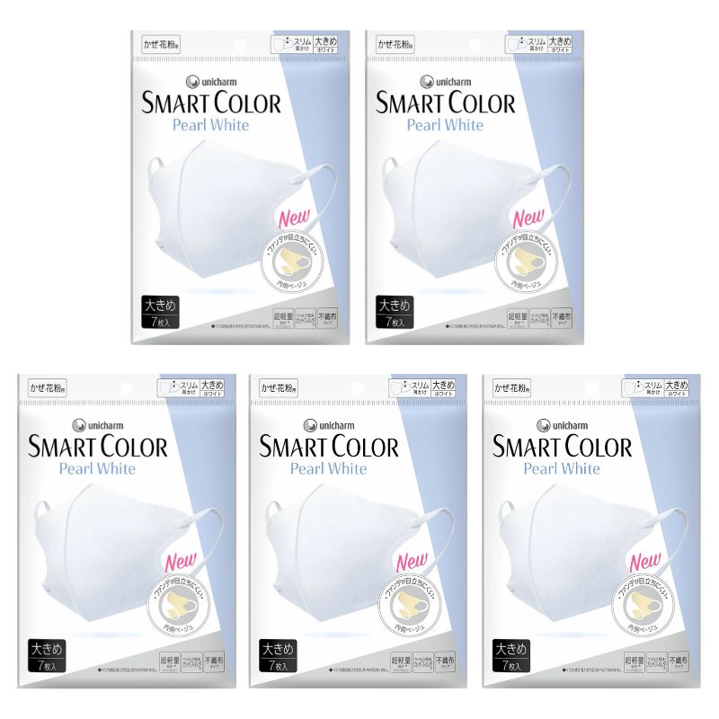 乐天商城 - 【5袋計35枚】ユニチャーム 超快適 SMART COLOR スマートカラー パールホワイト 大きめ 7枚入