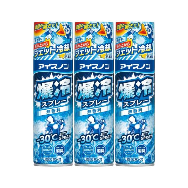 【3個】白元 アイスノン 爆冷スプレー 無香料 大容量