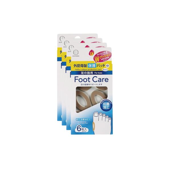 【4個】フットケア 外反母趾保護パッド(中) 6枚入...