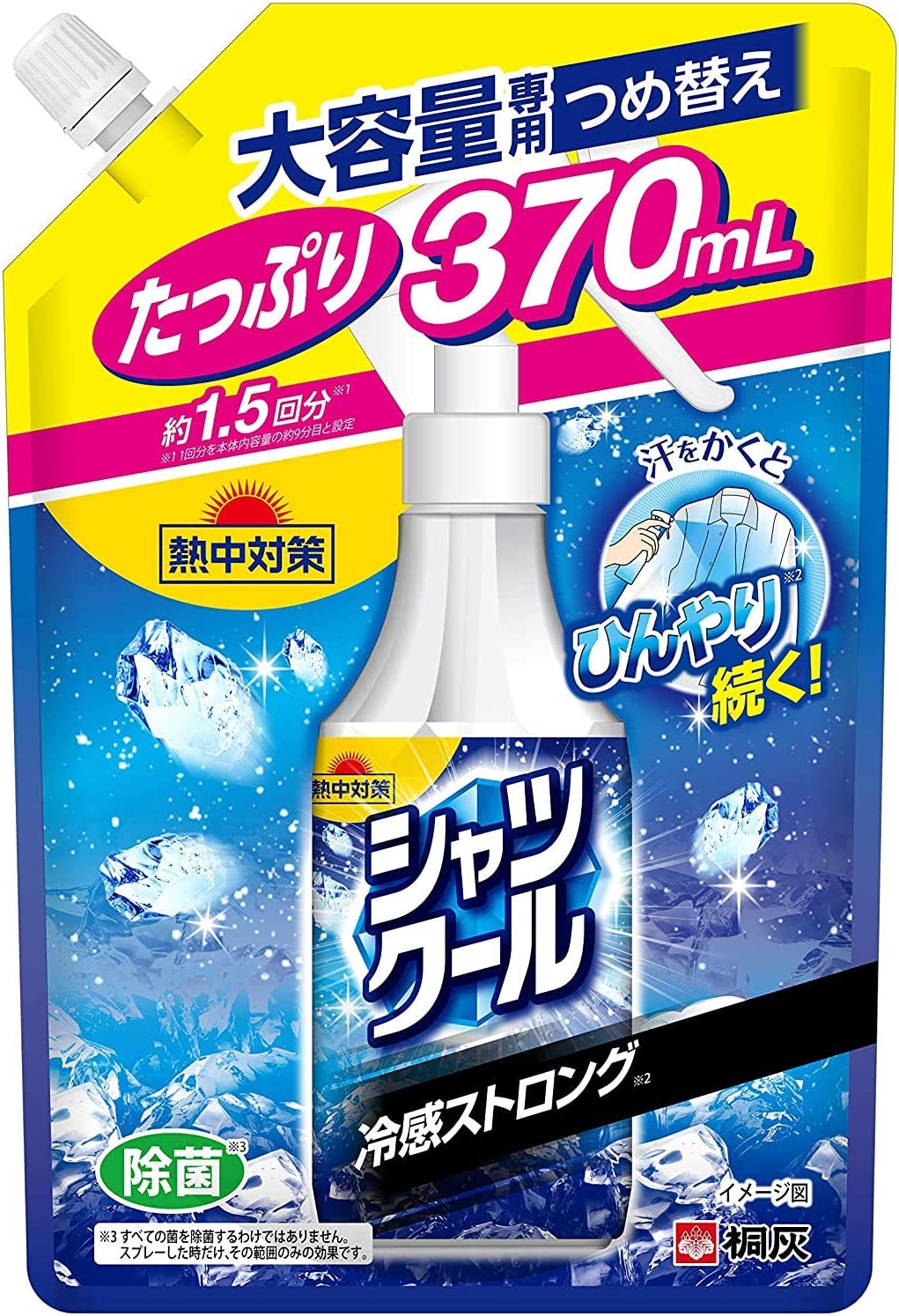 【2個】 熱中対策 シャツクール 冷感ストロング 大容量 詰め替え 370ml【2個】