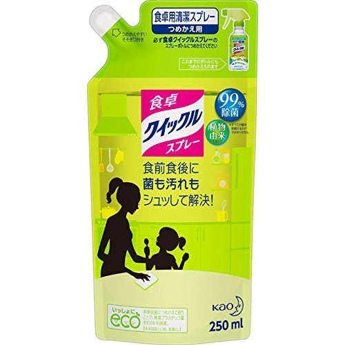 花王 食卓クイックル 除菌スプレー ほのかな緑茶の香り 詰め替え 250ml